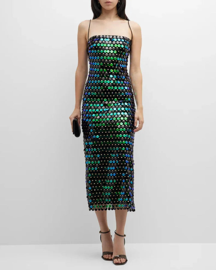 Sequin dress for a Sparkling Evening Look - Amira-Green-S-State of Style