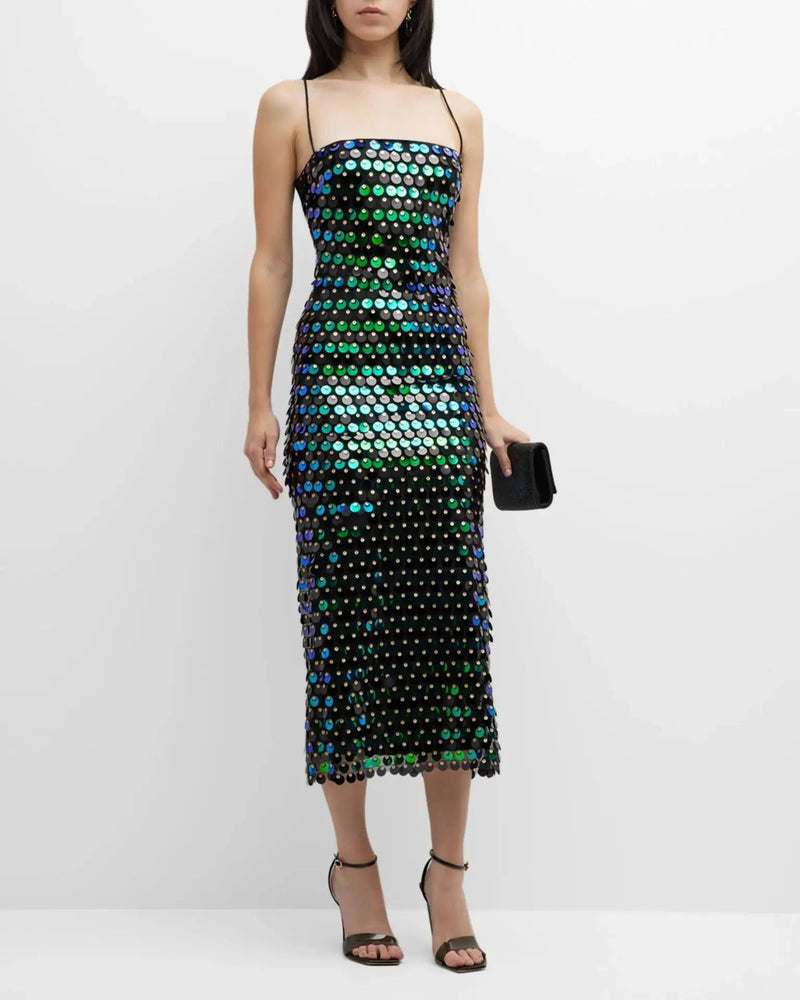 Sequin dress for a Sparkling Evening Look - Amira-Green-S-State of Style