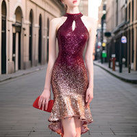 Sequin Mini Dress with Comfort Lining – Saphira-Burgundy red-S-State of Style