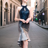 Sequin Mini Dress with Comfort Lining – Saphira-Dark blue-S-State of Style