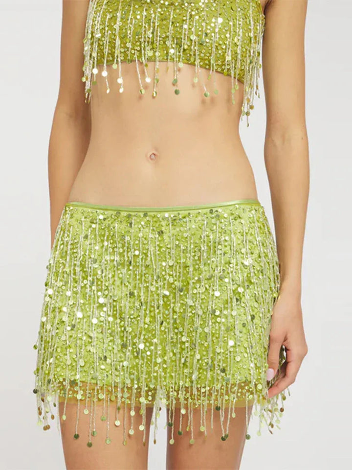 Sequin Tassel Bikini Set – Riviera-Pink-S-State of Style