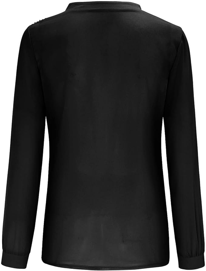 Sequin V-Neck Blouse – Plus Size Elegance-Champagne-S-State of Style