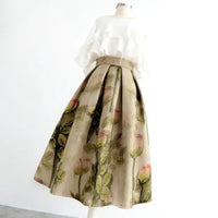 Serena Traditional Skirt – Vintage High-Waisted Embroidered A-Line Skirt-S-State of Style