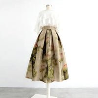 Serena Traditional Skirt – Vintage High-Waisted Embroidered A-Line Skirt-S-State of Style