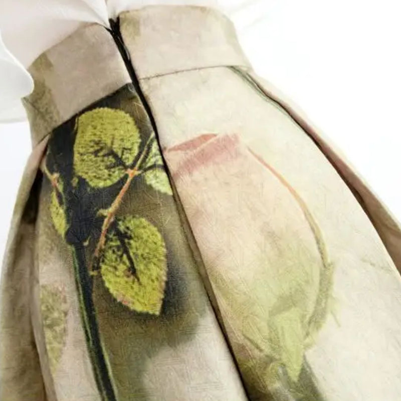 Serena Traditional Skirt – Vintage High-Waisted Embroidered A-Line Skirt-S-State of Style