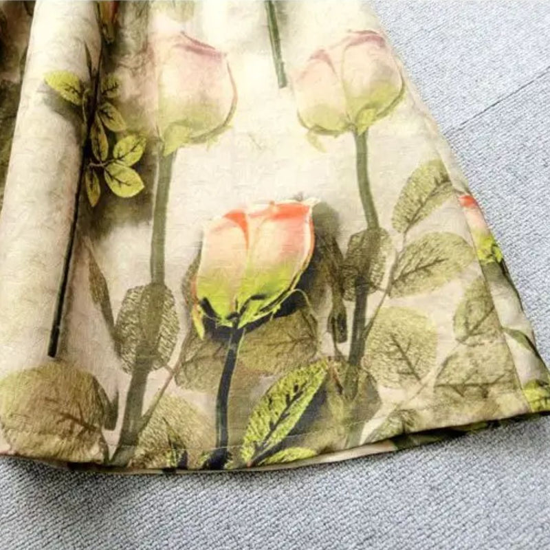 Serena Traditional Skirt – Vintage High-Waisted Embroidered A-Line Skirt-S-State of Style