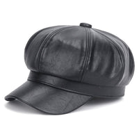 Serene Leather Beret | Stylish and Cool-Black-State of Style