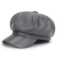 Serene Leather Beret | Stylish and Cool-Grey-State of Style