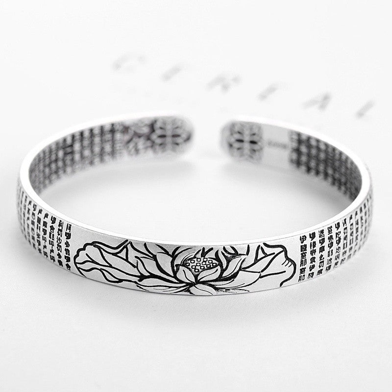 Silver Serenity Lotus Bracelet | Tranquility Accessory