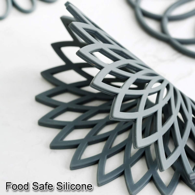 Set of 3 Silicone Coasters: Heat Resistant Heat Pads-Black-State of Style