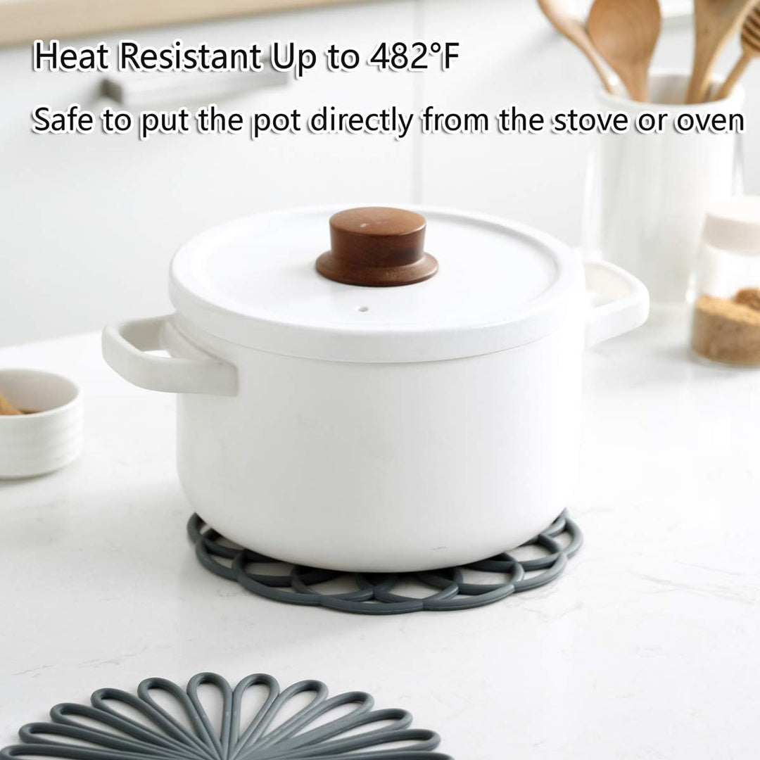 Set of 3 Silicone Coasters: Heat Resistant Heat Pads-Black-State of Style