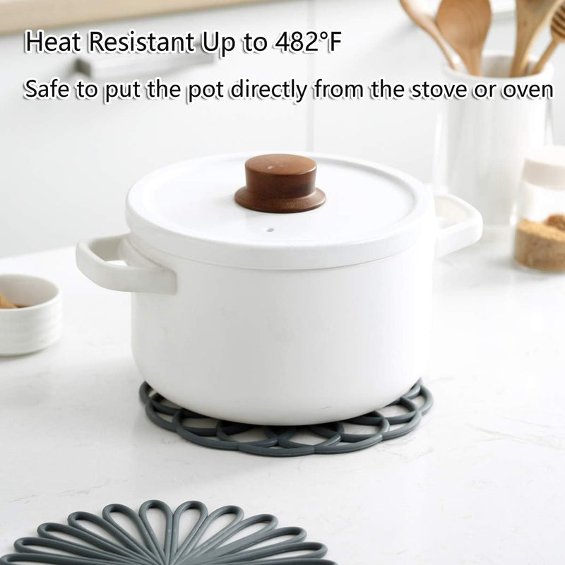 Set of 3 Silicone Coasters: Heat Resistant Heat Pads-Black-State of Style