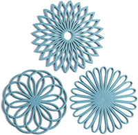 Set of 3 Silicone Coasters: Heat Resistant Heat Pads-Blue-State of Style