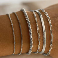 Set of 6 Stylish Bracelets – Amélie-Silver-State of Style