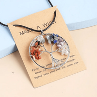Seven Chakras Tree of Life Necklace | Spiritual Jewellery-MULTI-COLORED SILVER-State of Style