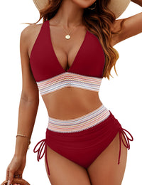 Shaping bikini set with high-waisted briefs & push-up top – Selina | Buy 1, get 1 free-Red-S-State of Style
