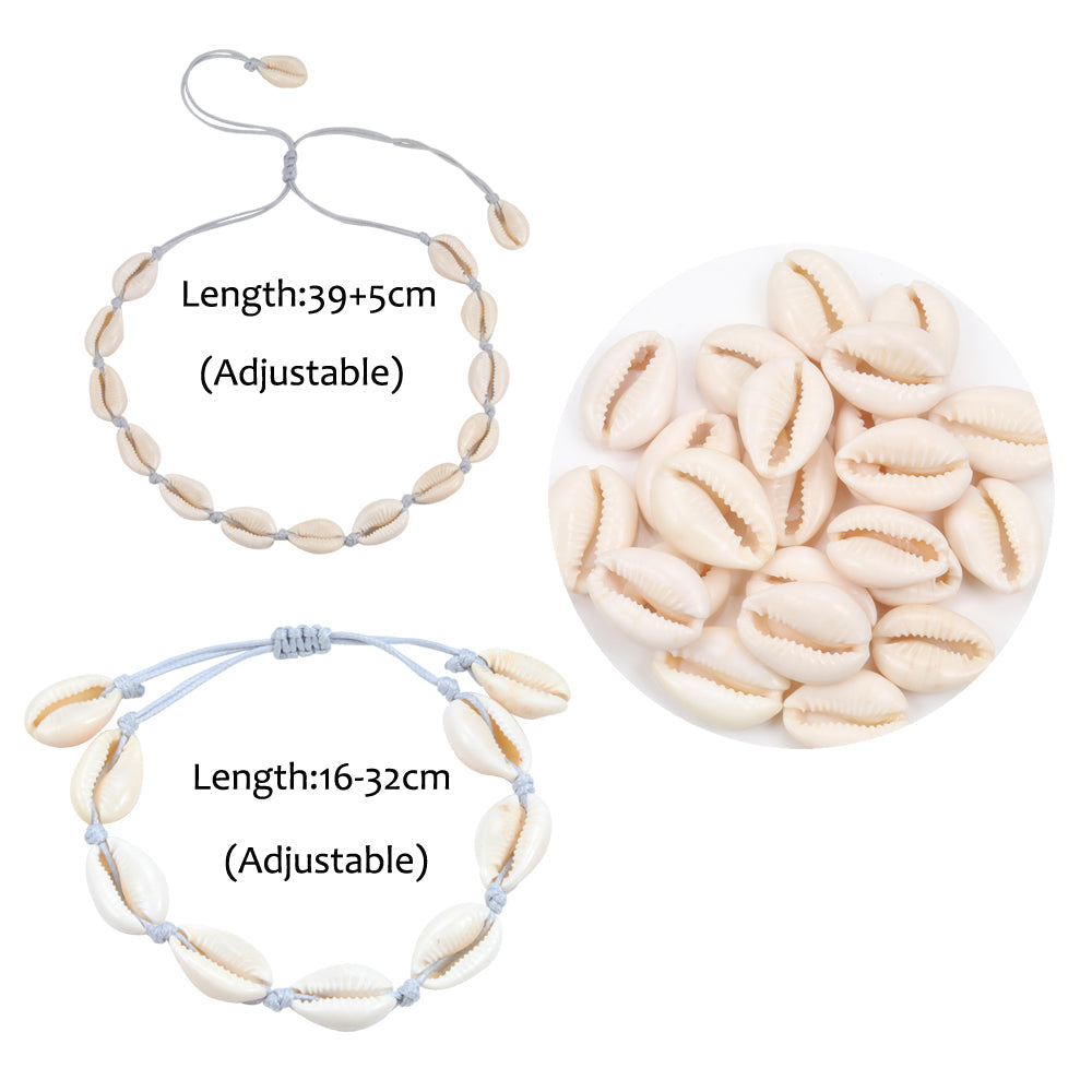 Shell Band | Shell Necklace & Bracelet-Classic (Natural Shell Colour - White/Cream)-State of Style