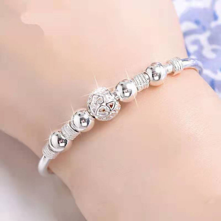 SHIMMERING SILVER LUCK BEAD BRACELET-State of Style