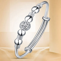 SHIMMERING SILVER LUCK BEAD BRACELET-State of Style