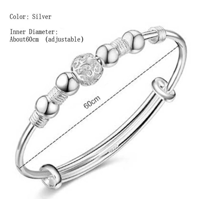 SHIMMERING SILVER LUCK BEAD BRACELET-State of Style