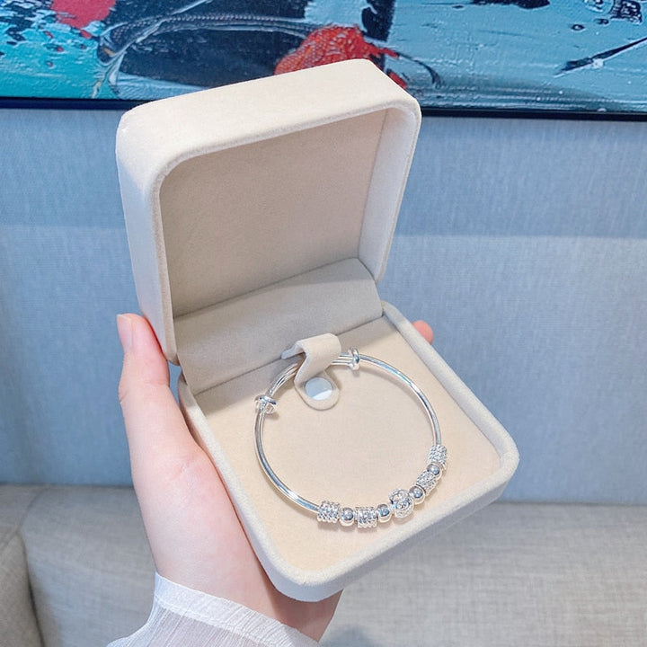 SHIMMERING SILVER LUCK BEAD BRACELET-State of Style