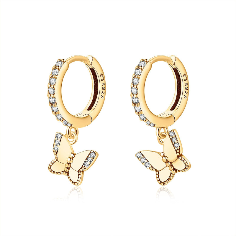 Shining Butterfly Earrings - Lyrielle-Gold-State of Style