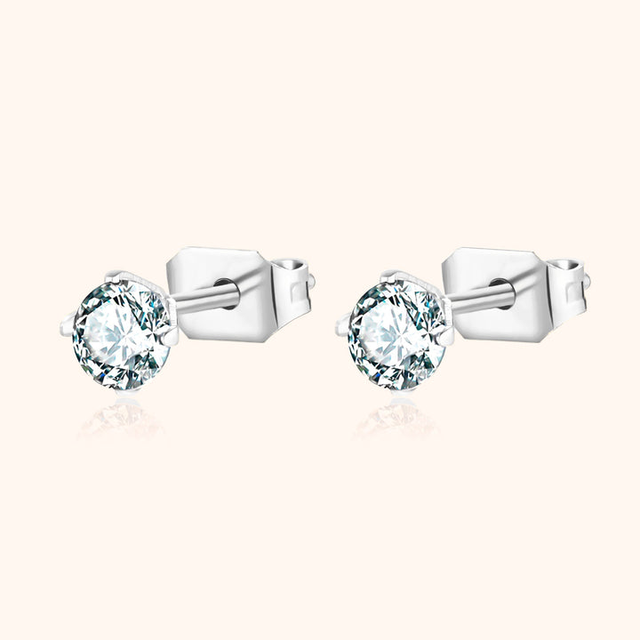 Shining Mini Earrings - Mira-Silver-0.30 cm-State of Style