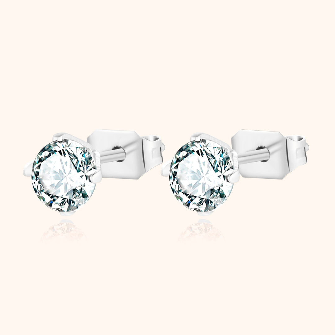 Shining Mini Earrings - Mira-Silver-0.51 cm-State of Style