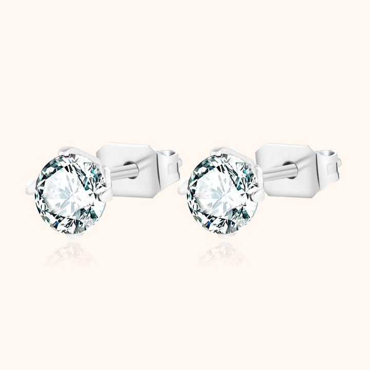 Shining Mini Earrings - Mira-Silver-0.51 cm-State of Style