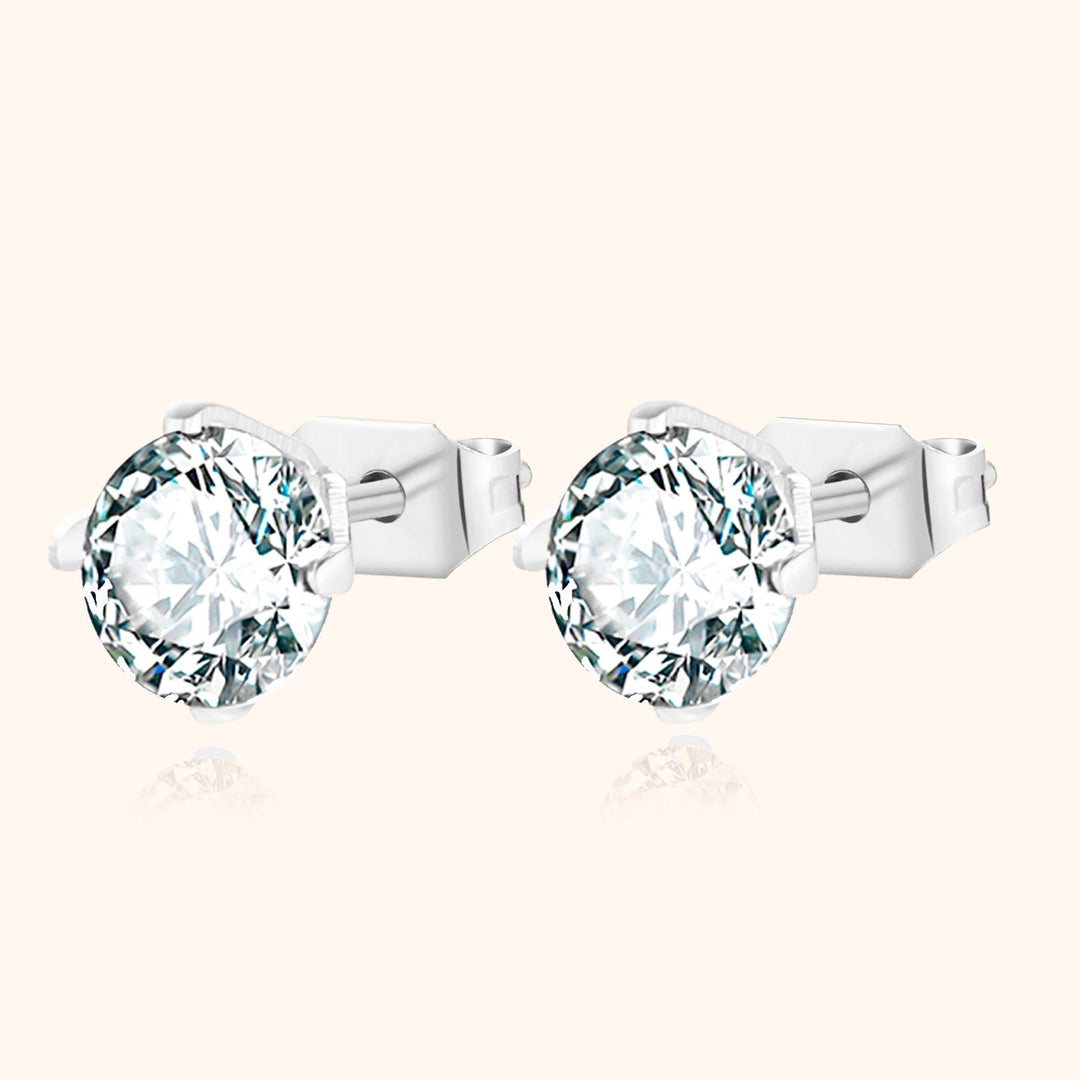 Shining Mini Earrings - Mira-Silver-0.61 cm-State of Style