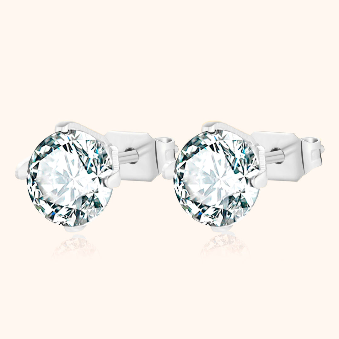 Shining Mini Earrings - Mira-Silver-0.71 cm-State of Style