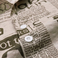 Shirt with Newspaper Print and Button Closure - Milo-Black-S-State of Style