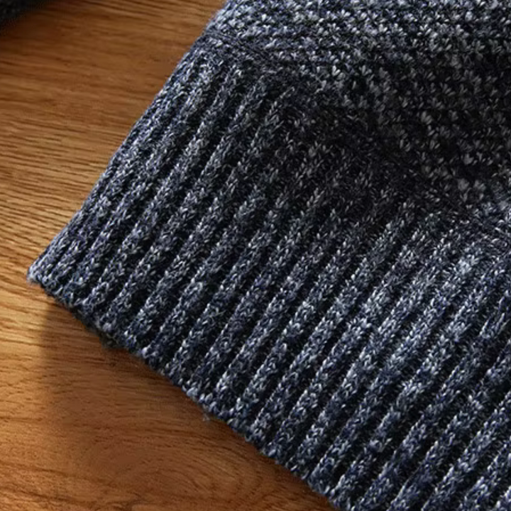 Shizley - Men's Sweater with High Neck and Zip Closure-Dark grey-S-State of Style