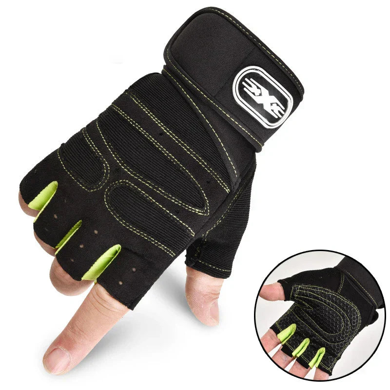 Shock-resistant and Supportive Gym Gloves - FitFlex-Green-S-State of Style