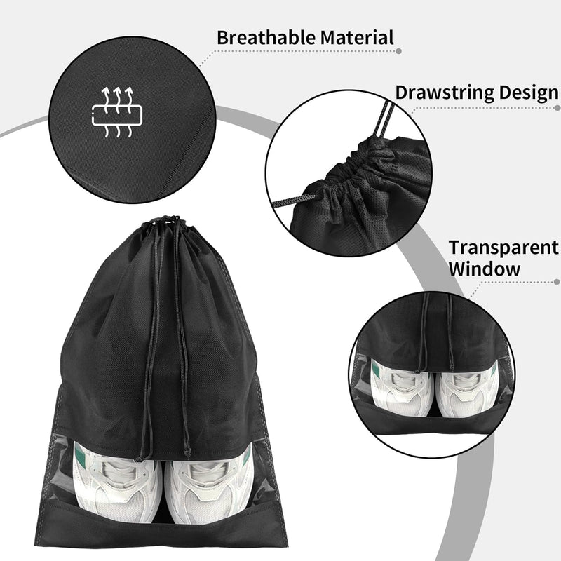 Travel Shoe Storage Bags with Drawstring – Dustproof & Portable 5 Pack – Buy 1, Get 1 Free