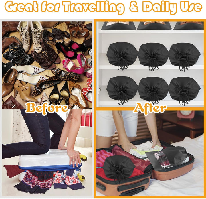 Travel Shoe Storage Bags with Drawstring – Dustproof & Portable 5 Pack – Buy 1, Get 1 Free