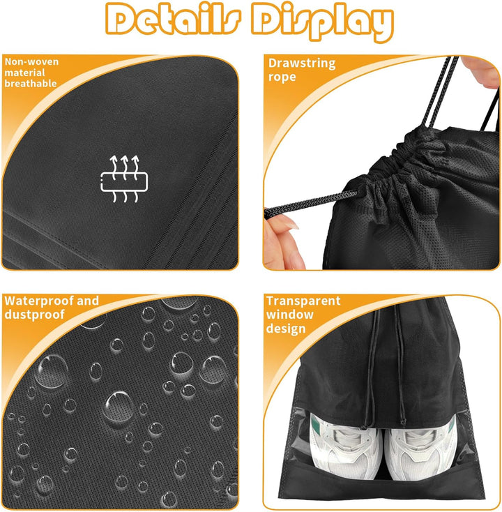 Travel Shoe Storage Bags with Drawstring – Dustproof & Portable 5 Pack – Buy 1, Get 1 Free