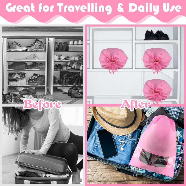 Travel Shoe Storage Bags with Drawstring – Dustproof & Portable 5 Pack – Buy 1, Get 1 Free