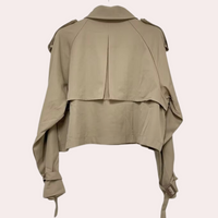 Short Ladies' Coat with a Modern Look - Sienna-Khaki-State of Style