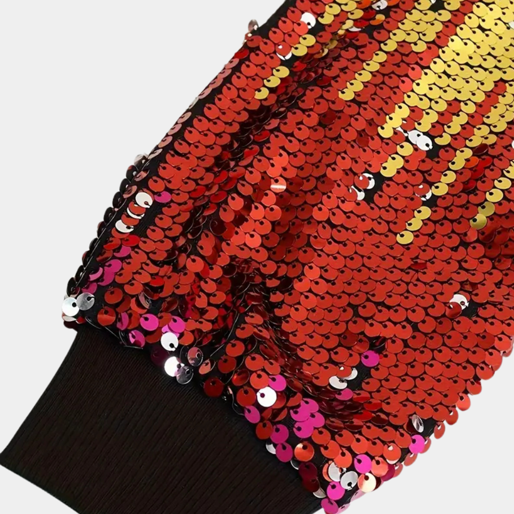 Short Ladies' Coat with Shiny Sequins - Livia-XS-State of Style