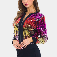 Short Ladies' Coat with Shiny Sequins - Livia-XS-State of Style