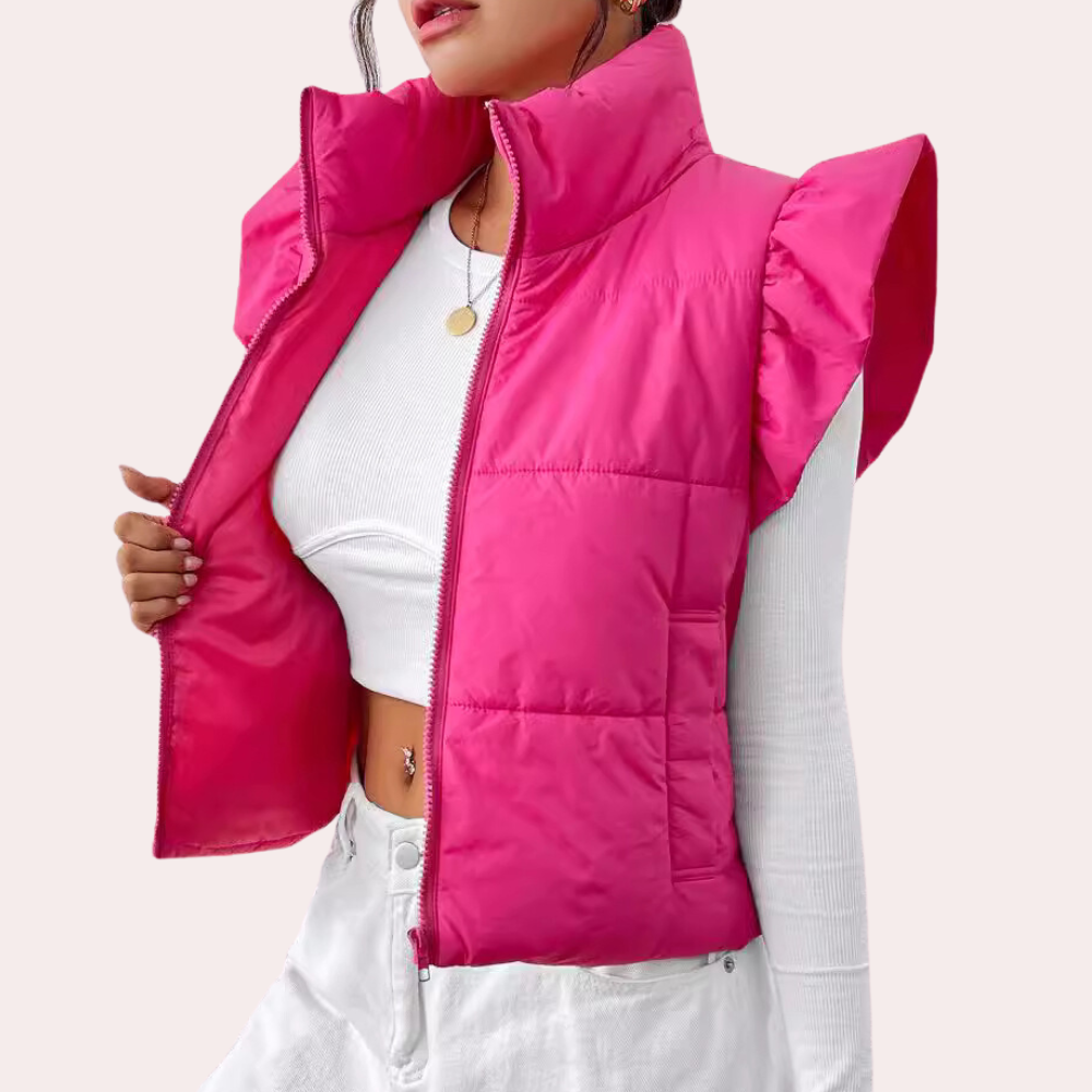 Short Padded Women's Gilet - Romy-Pink-XS-State of Style