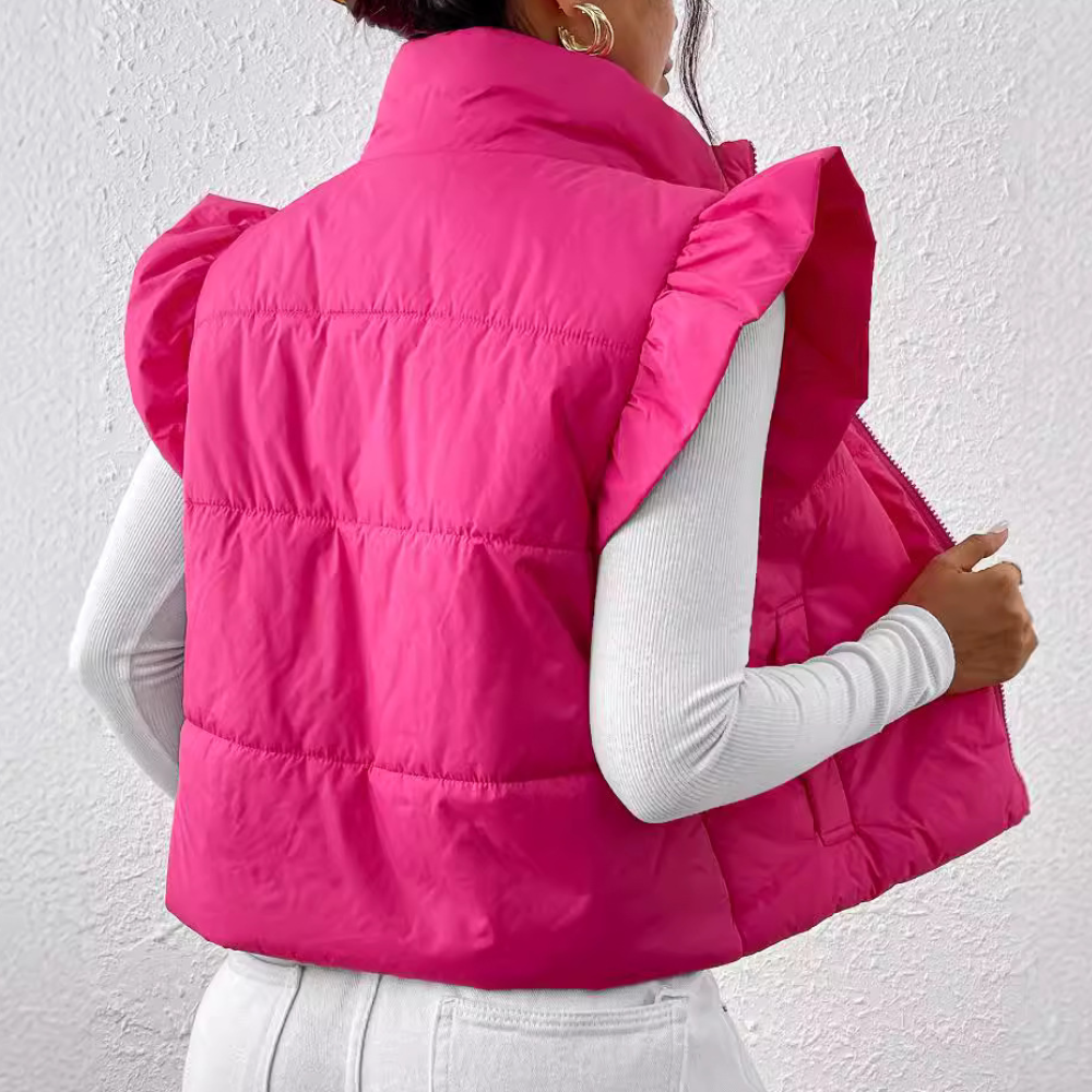 Short Padded Women's Gilet - Romy-Pink-XS-State of Style