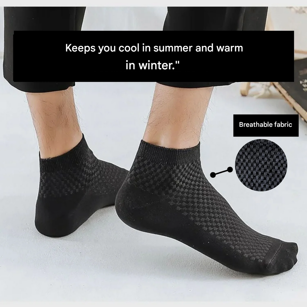 Short Socks - Bamboo Bliss-1x Pair (+1 Free)-Black-5.0 - 7.5-State of Style