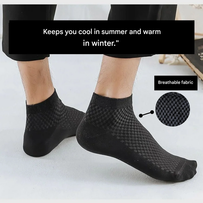 Short Socks - Bamboo Bliss-1x Pair (+1 Free)-Black-5.0 - 7.5-State of Style