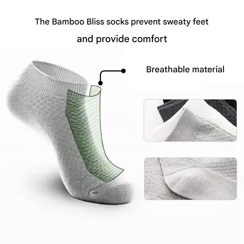 Short Socks - Bamboo Bliss-1x Pair (+1 Free)-Black-5.0 - 7.5-State of Style