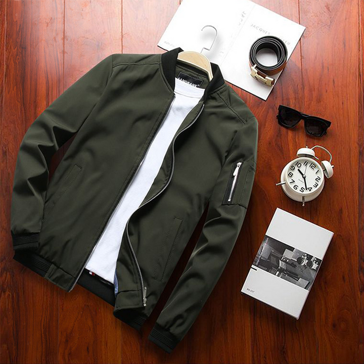 Short Summer Jacket for Men - Orion-Olive green-M-State of Style