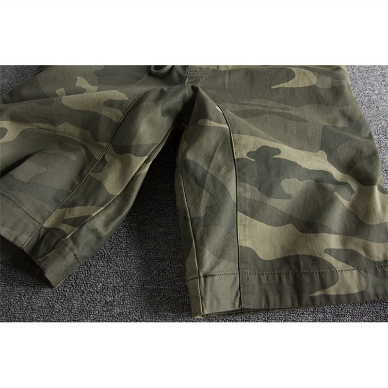 Shorts with Camouflage Print - Ranger-Green Camouflage-S-State of Style