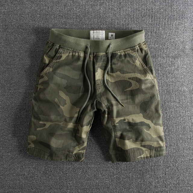 Shorts with Camouflage Print - Ranger-Green Camouflage-S-State of Style
