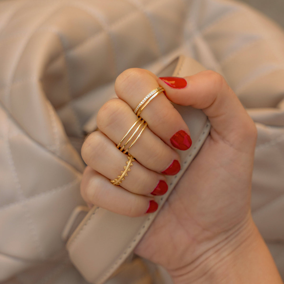 Sienna Double Zirconia Ring-Gold-5-State of Style